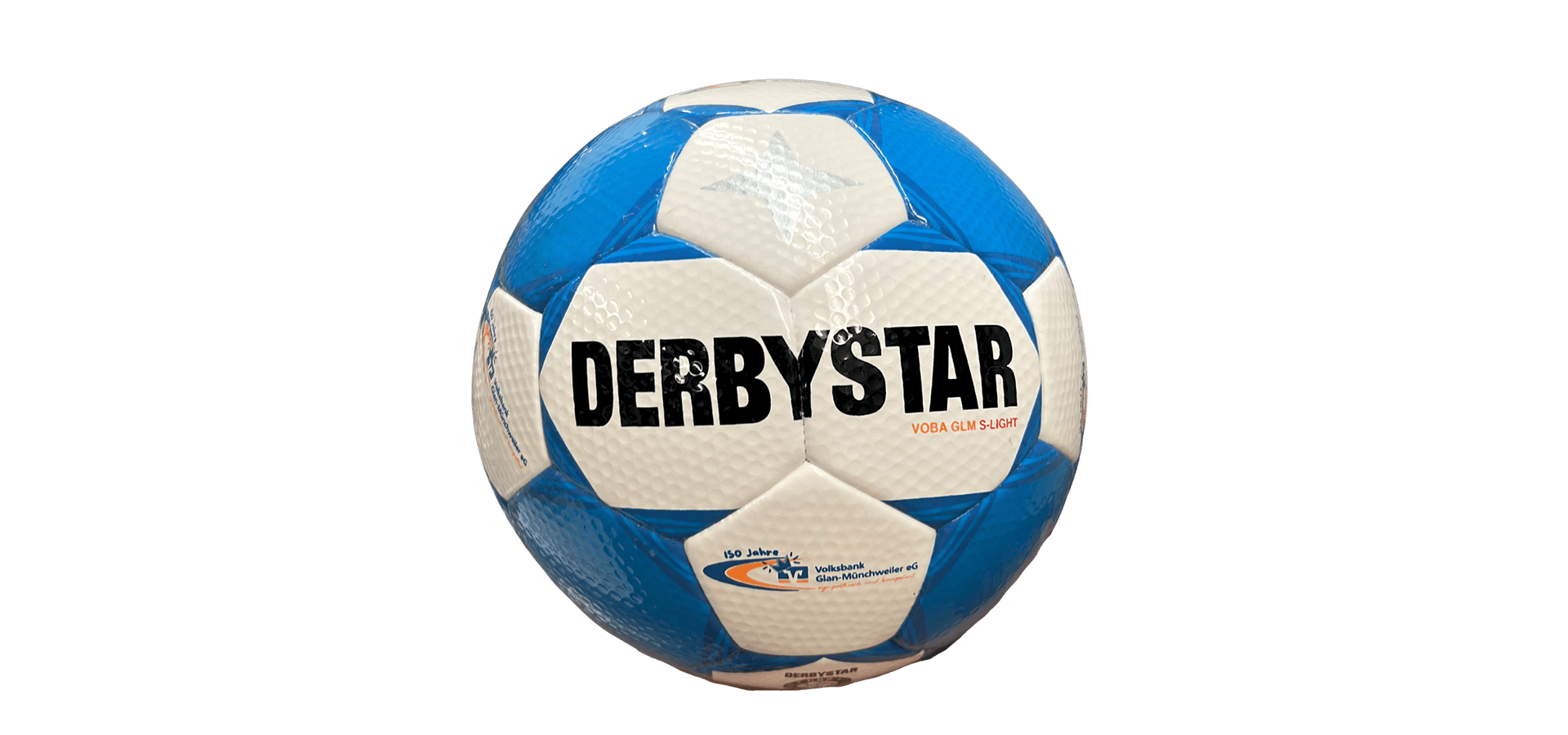 Derbystar-Fußball mit Logo der Volksbank Glan-Münchweiler eG